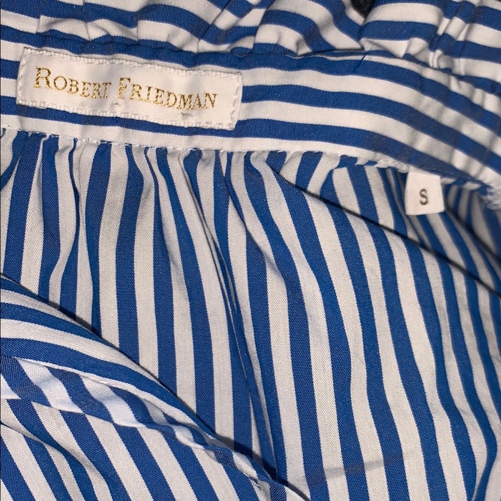 Blue Striped Ruffle Sleeve Top - Picture 8 of 10